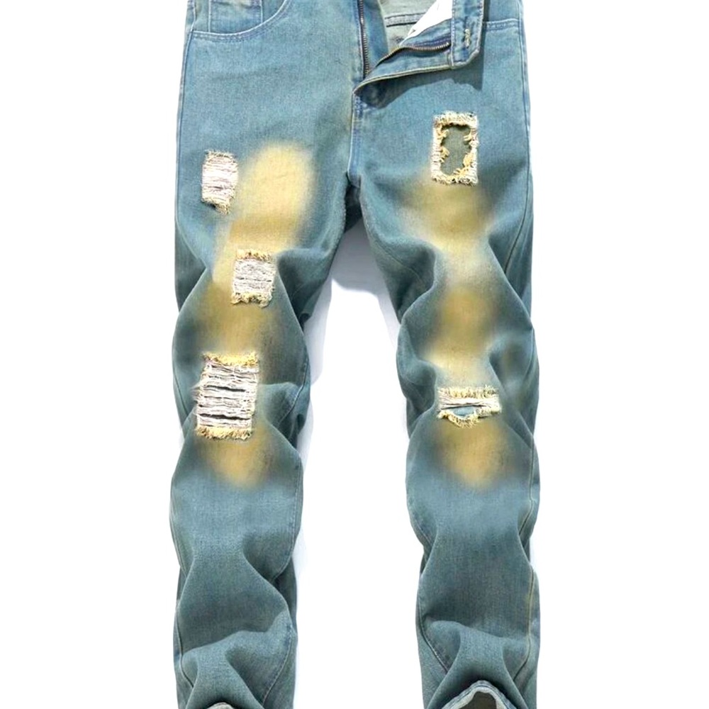 NWT!!! Mens stylish skinny jeans w/ fashion rips; flex waist; sz 36W